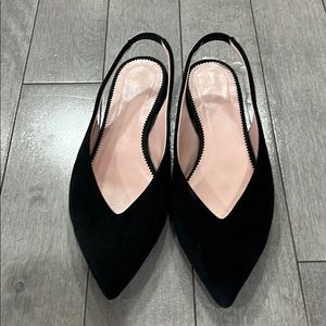 Jcrew pointed suede sling back flats 6